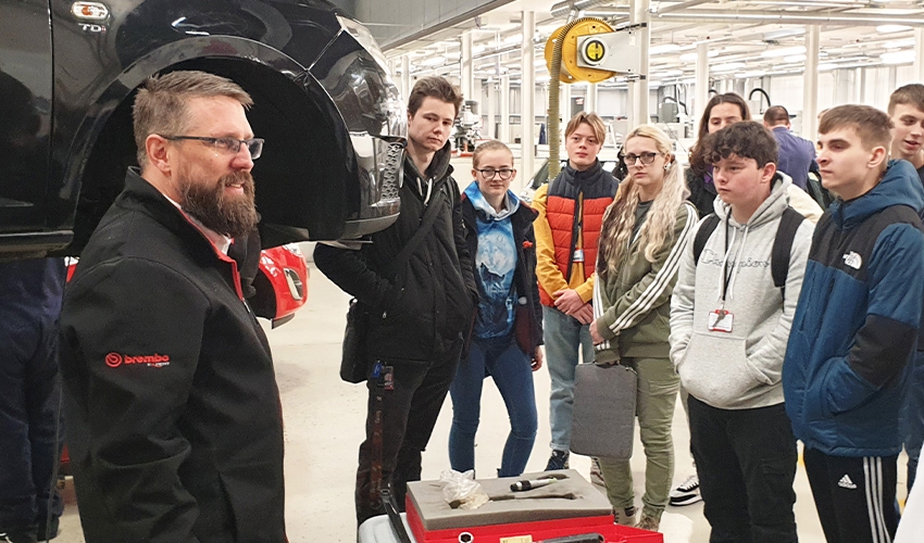 Students benefitted from specialist knowledge from Brembo, a world leader in the design, development and production of braking systems and components.