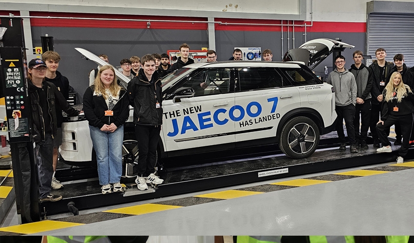 Automotive students gained valuable insights into the world of hybrid technology and life as a vehicle technician, thanks to a visit from Jack Ford, aftersales manager at Ron Brooks Group.