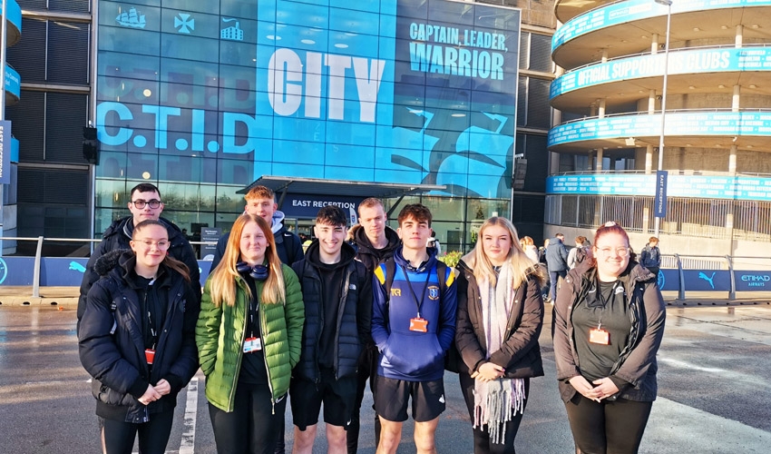 Students visited Manchester City Football Club’s Etihad Stadium to take part in the Association of Colleges’ (AoC) Student Leadership Programme
