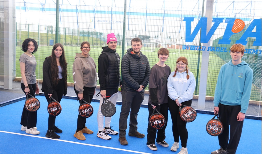 Students padel their way to fitness at the World Padel Academy.
