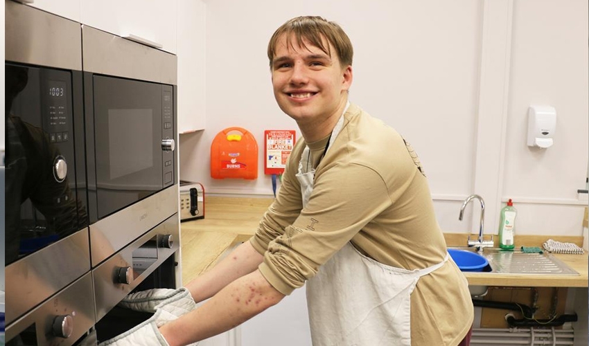 Fully equipped kitchens ready for students to learn important life skills.