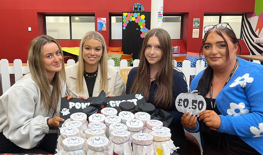 Travel students hosted a spooky stall to raise money for charity.