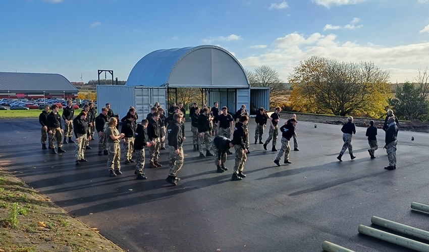 A dedicated gym and space to practice drills.
